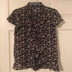 Chaps sheer ruffled top